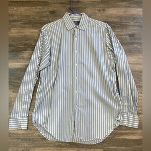 Polo Ralph Lauren Men’s Striped Blue, White, Green Button Up Size Medium